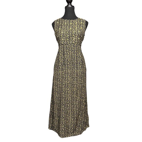Whimsigoth Floral Maxi Dress 90s Cottagecore Prairie Sleeveless, Witchy - Picture 2 of 10